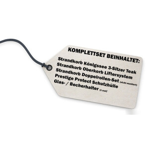 Strandkorb Komplettset: Königssee 3-Sitzer Teak Bullauge - PE shell - Modell 518